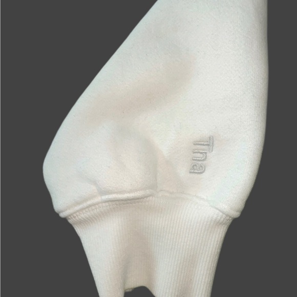 TNA Cozy Fleece Boyfriend Zip Up Hoodie in White - Picture 4 of 5